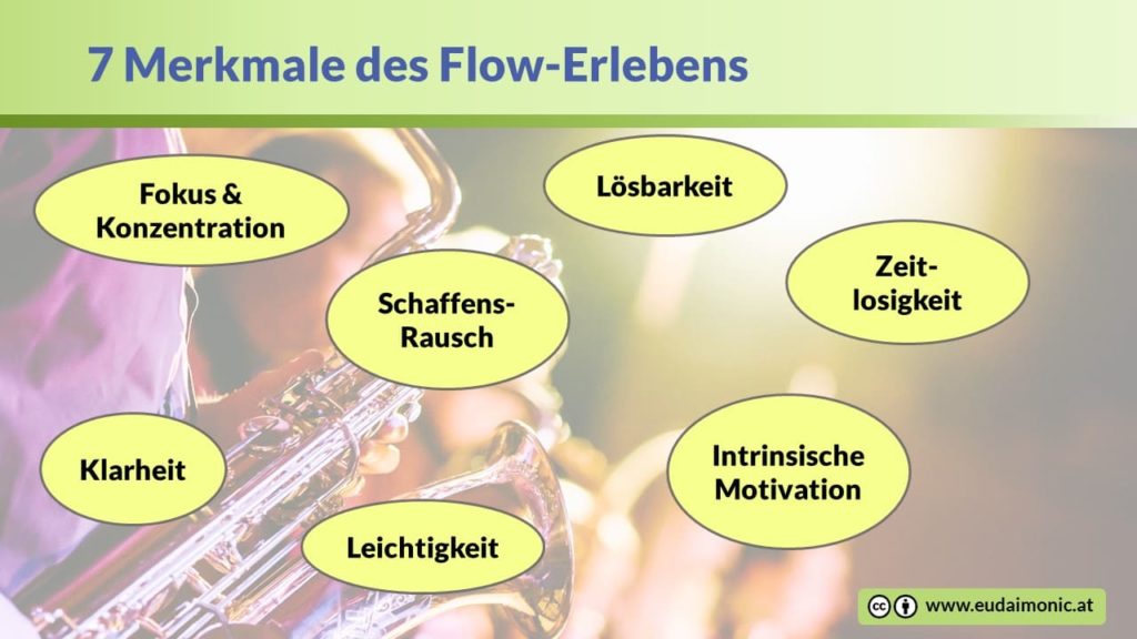 Die sieben Merkmale für Engagement und Flow (bzw. "Engagement and Flow")